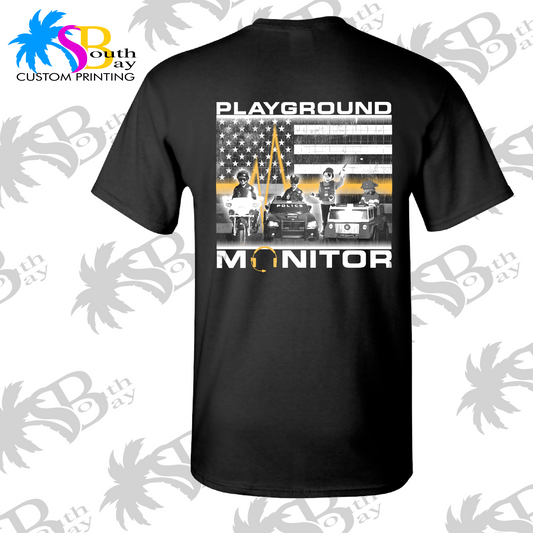 Playground Monitor T-Shirt - Dispatch Shirt, 911 Communications, Gold Line, Funny Dispatch, Dispatcher Gift