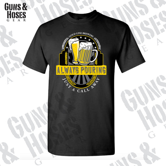 Gold Line Brewery T-Shirt - Thin Gold Line, Dispatcher, Police Dispatcher, EMS Dispatcher, Fire Dispatcher, 9-1-1 Dispatcher