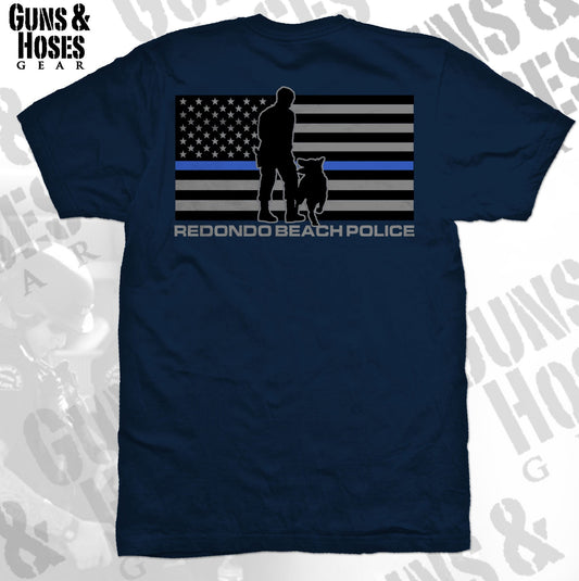 Redondo Beach Police K-9 TBL Flag (Men), Police K9 Shirt, Redondo Beach PD K9 Shirt