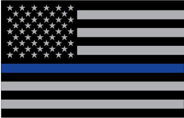 USA Flag TBL Grey Sticker Decal, Thin Blue Line Sticker, Police Sticker