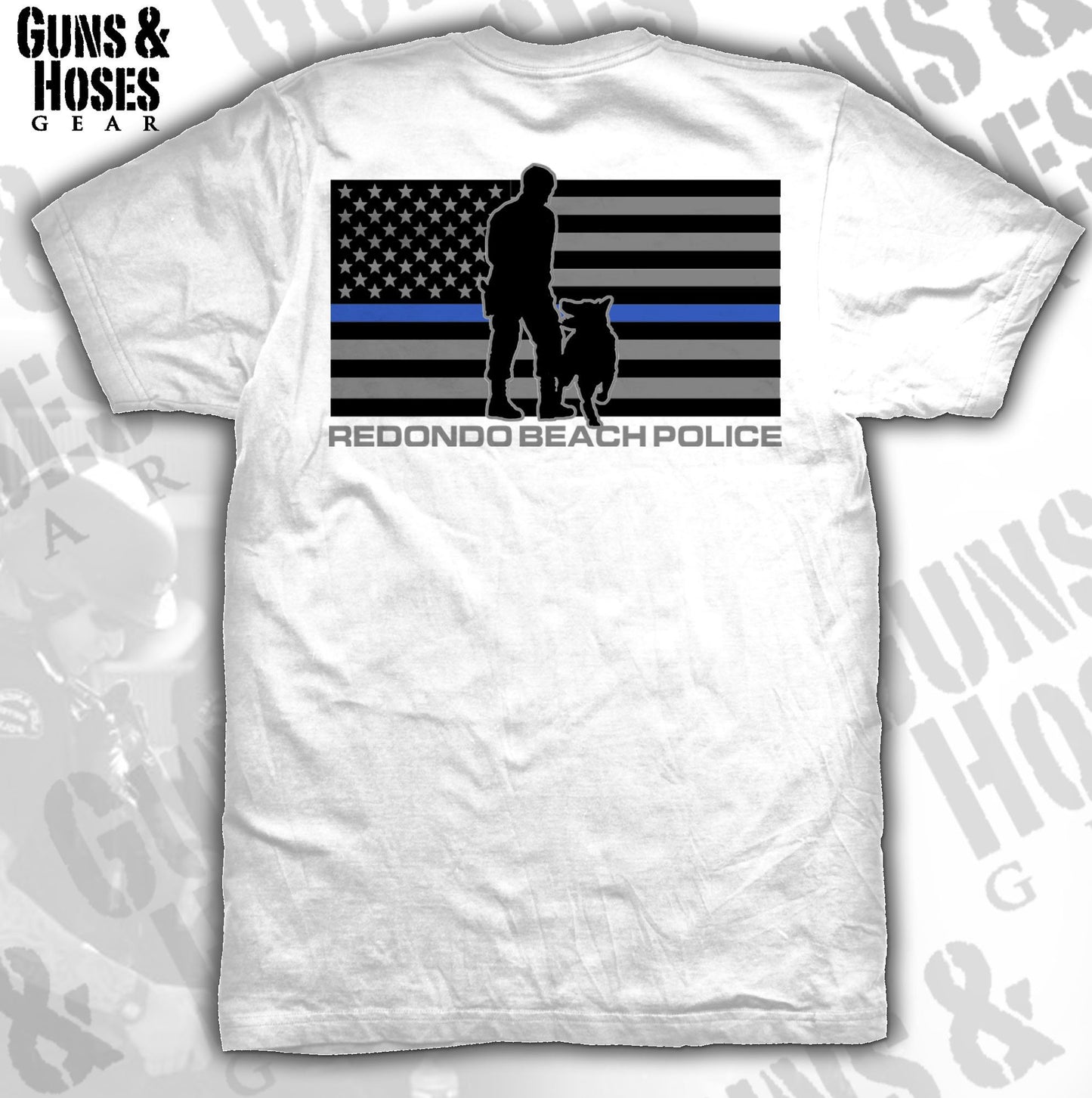 Redondo Beach Police K-9 TBL Flag (Men), Police K9 Shirt, Redondo Beach PD K9 Shirt