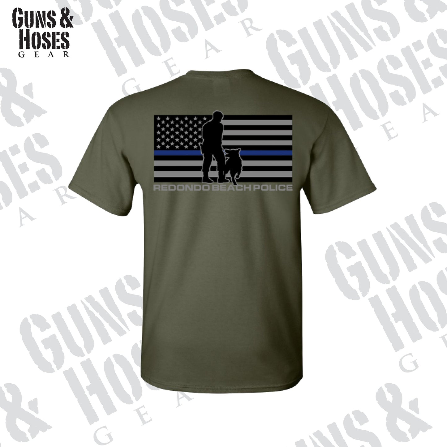 Redondo Beach Police K-9 TBL Flag (Men), Police K9 Shirt, Redondo Beach PD K9 Shirt