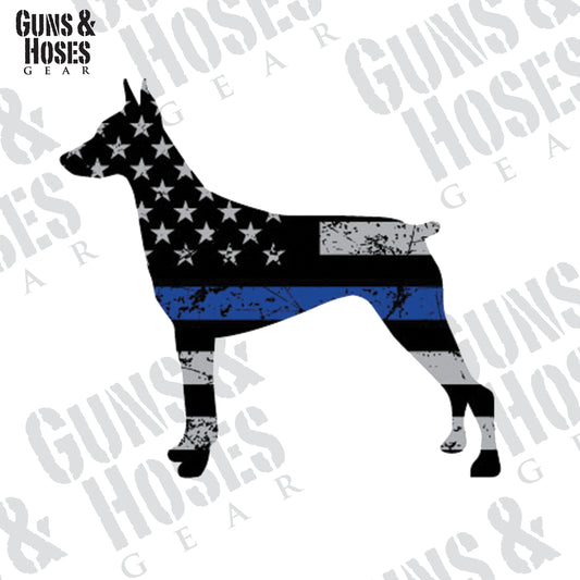 Police K-9 Sticker Decal (Doberman Pinscher), Doberman Pinscher Sticker, Blue Line Sticker, K9 Sticker