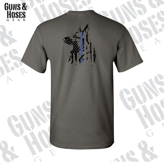 German Shepherd Head T-Shirt - GSD, Police, Police K9, Thin Blue Line