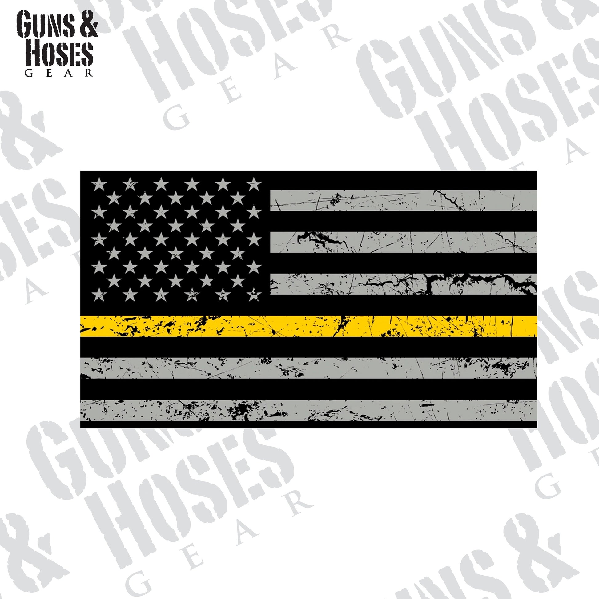 USA Flag Gold Line Flag Sticker Decal, Dispatcher Sticker, Thin Gold Line, 911 Dispatch Sticker