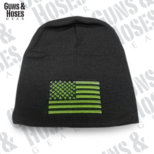 USA Green Flag Embroidered Beanie