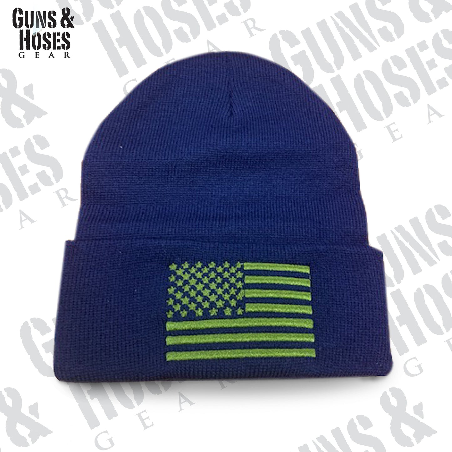 USA Green Flag Embroidered Beanie