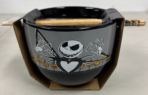 Officially Licensed Jack 20 oz Ramen Bowl with Chopsticks - Nightmare Before Christmas